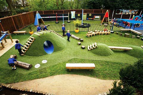 Plac zabaw, pomysł na aranżację terenu na piwniczce ogrodowej